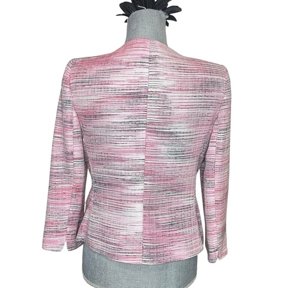 Kasper open Blazer Womens Petite Size 4 Long Sleeves Pink Multi Tweed - Picture 3 of 11